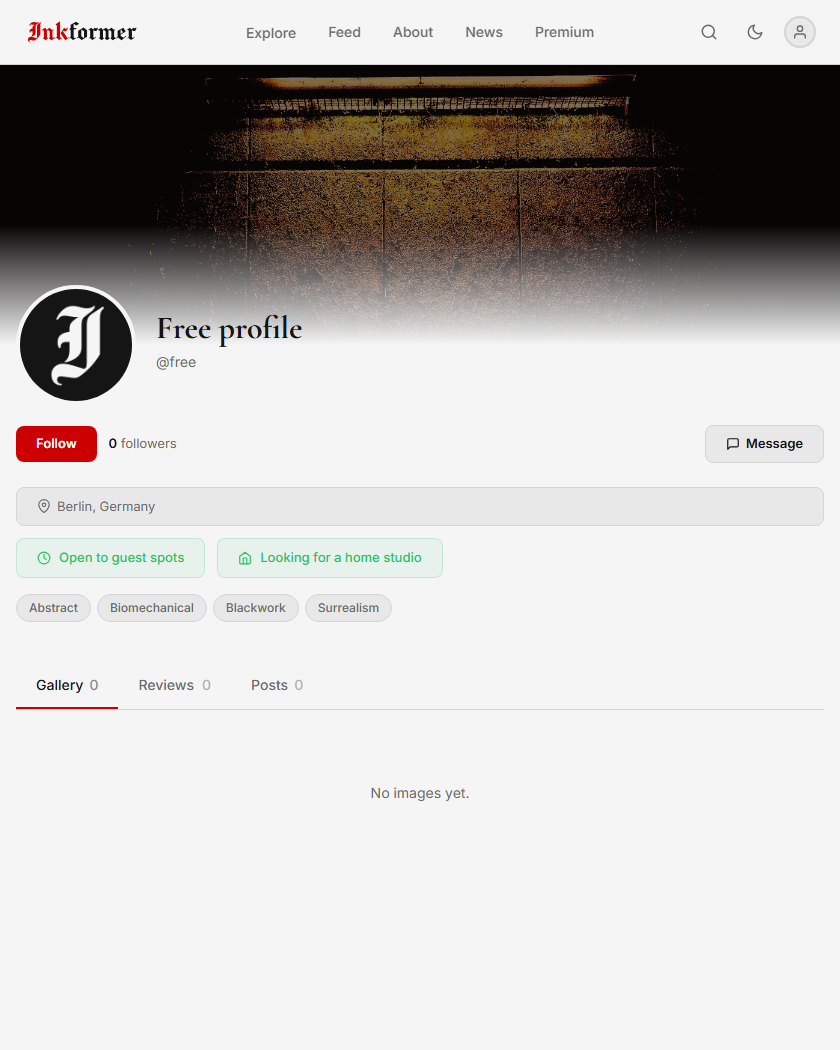 Free profile in light mode